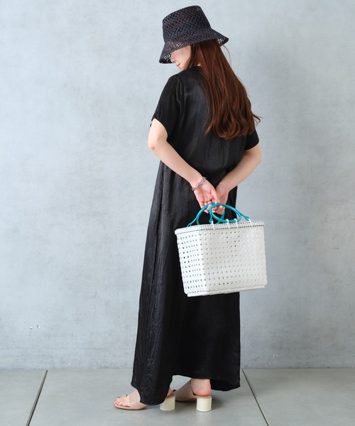 Actually（アクチュアリー）の「Lila Basket Mサイズ（かごバッグ・レディース・ホワイト/チャコールグレー・フリー）」の12枚目の写真