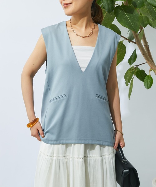 un dix cors(アンディコール)の「《2サイズ展開》ポンチベスト(ベスト・レディース・グレー/ブルー/ブラック・M/L)」の14枚目の写真