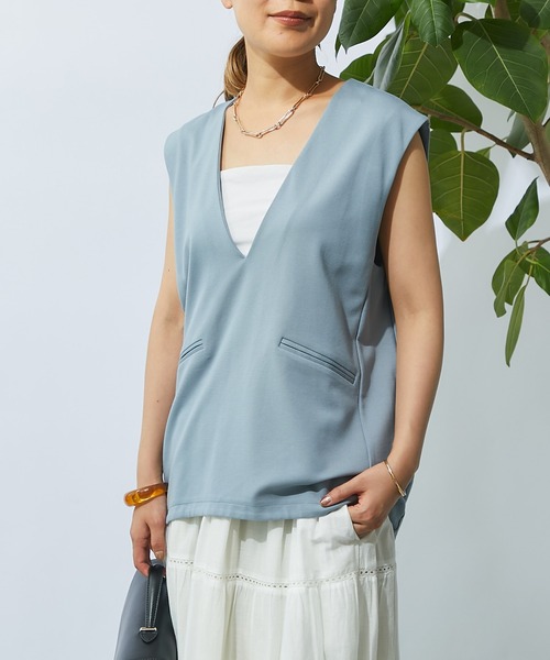 un dix cors(アンディコール)の「《2サイズ展開》ポンチベスト(ベスト・レディース・グレー/ブルー/ブラック・M/L)」の13枚目の写真