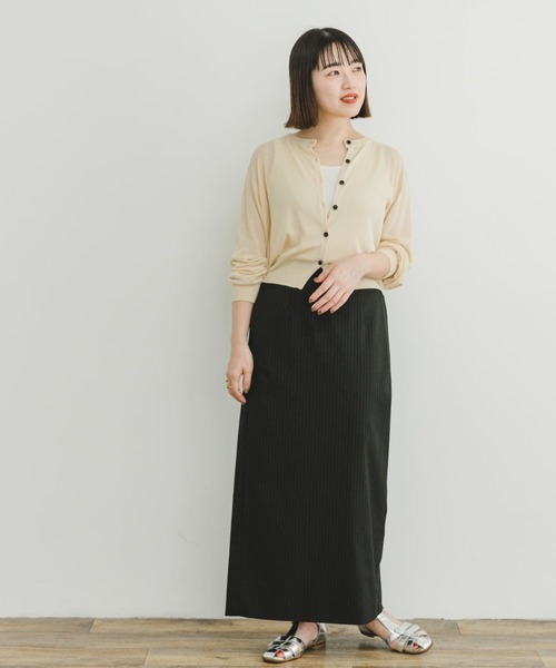 ITEMS URBANRESEARCH(アイテムズ アーバンリサーチ)の「ストライプロングスカート(スカート・レディース・ブラック/グレー・FREE)」の5枚目の写真