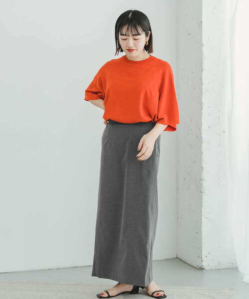 ITEMS URBANRESEARCH(アイテムズ アーバンリサーチ)の「ストライプロングスカート(スカート・レディース・ブラック/グレー・FREE)」の10枚目の写真