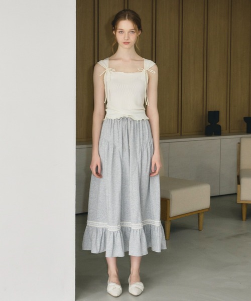 idem（イデム）の「sweat frill lace skirt/スウェット