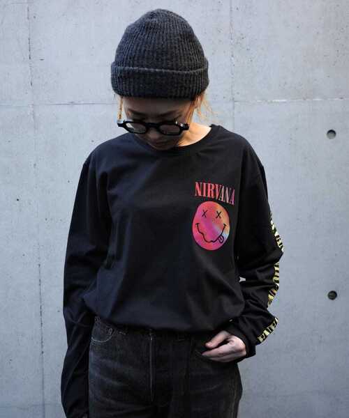 BEAVER（ビーバー）の「NIRVANA/ニルヴァーナ　GRADIENT HAPPY FACE L/S TEE　グラディエントスマイルロンT（Tシャツ/カットソー・メンズ・ブラック・M/XL）」の20枚目の写真