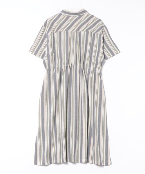 DOUBLE NAME（ダブルネーム）の「ストライプウエストドロスト半袖シャツワンピース（シャツワンピース・レディース・イエロー/レッド/ネイビー・FREE）」の20枚目の写真