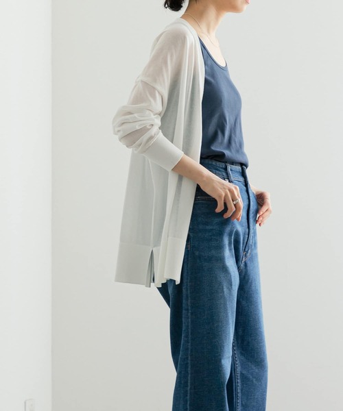 URBAN RESEARCH（アーバンリサーチ）の「UVカット加工ハイゲージカーディガン（カーディガン/ボレロ・レディース・ホワイト/ベージュ/ブラック・FREE）」の4枚目の写真