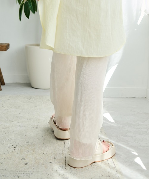 Crisp（クリスプ）の「クリンクルシアーパンツ（その他パンツ・レディース・アイボリー/ピンク・FREE）」の9枚目の写真