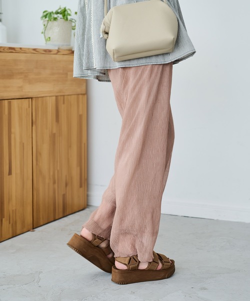 Crisp（クリスプ）の「クリンクルシアーパンツ（その他パンツ・レディース・アイボリー/ピンク・FREE）」の15枚目の写真