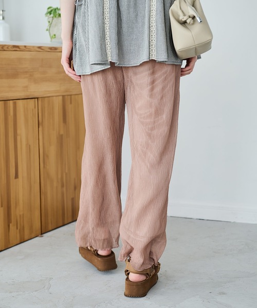 Crisp（クリスプ）の「クリンクルシアーパンツ（その他パンツ・レディース・アイボリー/ピンク・FREE）」の16枚目の写真