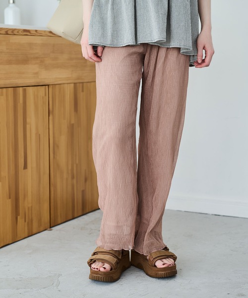 Crisp（クリスプ）の「クリンクルシアーパンツ（その他パンツ・レディース・アイボリー/ピンク・FREE）」の17枚目の写真