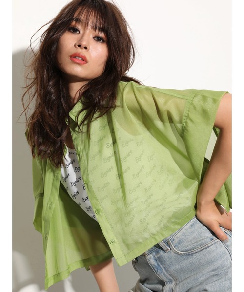 EGOIST（エゴイスト）の「EGOIST ロゴタンクトップ（タンクトップ・レディース・カーキ/オフホワイト/チャコールグレー・FREE）」の2枚目の写真