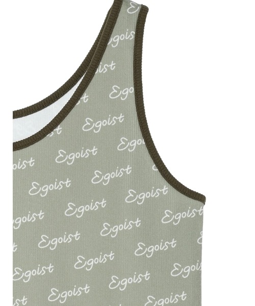 EGOIST（エゴイスト）の「EGOIST ロゴタンクトップ（タンクトップ・レディース・カーキ/オフホワイト/チャコールグレー・FREE）」の9枚目の写真