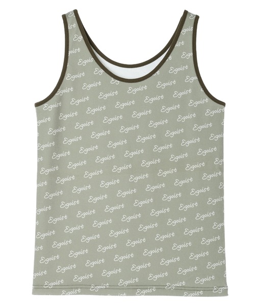 EGOIST（エゴイスト）の「EGOIST ロゴタンクトップ（タンクトップ・レディース・カーキ/オフホワイト/チャコールグレー・FREE）」の4枚目の写真
