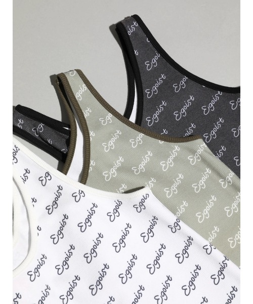 EGOIST（エゴイスト）の「EGOIST ロゴタンクトップ（タンクトップ・レディース・カーキ/オフホワイト/チャコールグレー・FREE）」の14枚目の写真