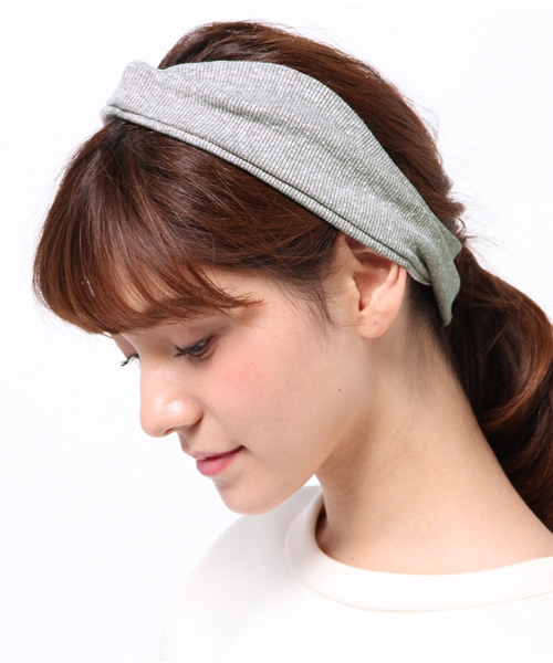 WEGO（ウィゴー）の「WEGO/リブヘアバンド（ヘアバンド・レディース・ネイビー/カーキ/オフホワイト/グレー/ブラック・FREE）」の3枚目の写真