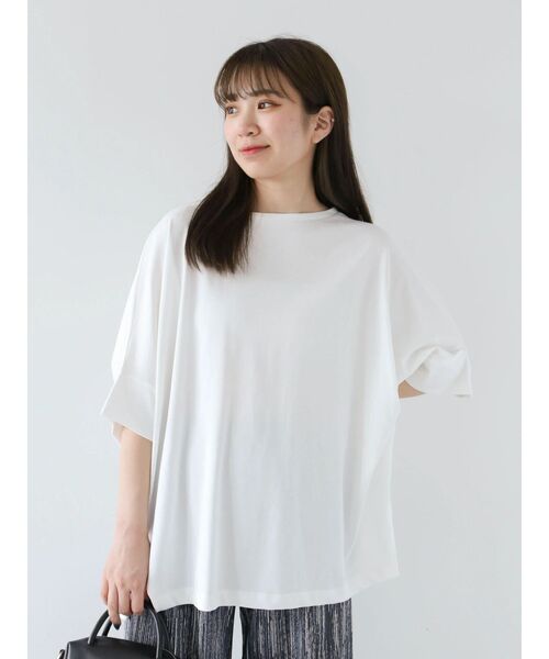 ato アトウ グリーン プルオーバー カットソー Tシャツ カーディガン セール】ドルマンカット5分袖プルオーバー（Tシャツ/カットソー