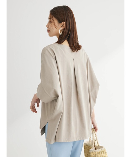 Green　Parks（グリーンパークス）の「ドルマンカット5分袖プルオーバー（Tシャツ/カットソー・レディース・ブラック/グレイッシュベージュ/カーキ/オフホワイト/その他7・FREE）」の13枚目の写真