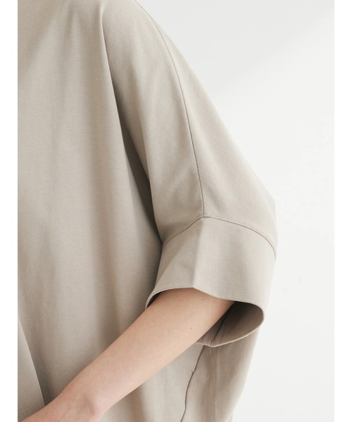 Green　Parks（グリーンパークス）の「ドルマンカット5分袖プルオーバー（Tシャツ/カットソー・レディース・ブラック/グレイッシュベージュ/カーキ/オフホワイト/その他7・FREE）」の15枚目の写真