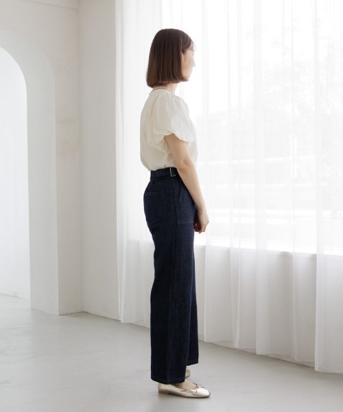 flower（フラワー）の「デニムベイカーパンツ（デニムパンツ・レディース・ライトブルー/ネイビー/ブルー・FREE）」の22枚目の写真