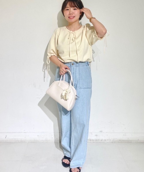 flower（フラワー）の「デニムベイカーパンツ（デニムパンツ・レディース・ライトブルー/ネイビー/ブルー・FREE）」の12枚目の写真