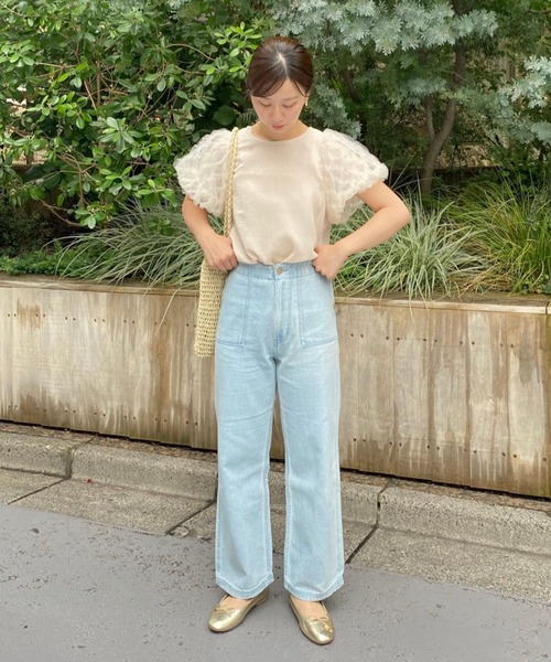 flower（フラワー）の「デニムベイカーパンツ（デニムパンツ・レディース・ライトブルー/ネイビー/ブルー・FREE）」の6枚目の写真