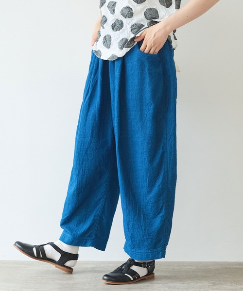 bulle de savon ビュルデサボン タックパンツ クリーニング済み bulle de savon（ビュルデサボン）の「indigo タックパンツ