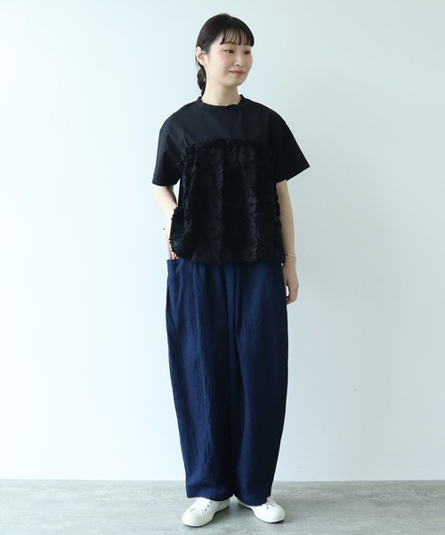 bulle de savon ビュルデサボン タックパンツ クリーニング済み bulle de savon（ビュルデサボン）の「indigo タックパンツ