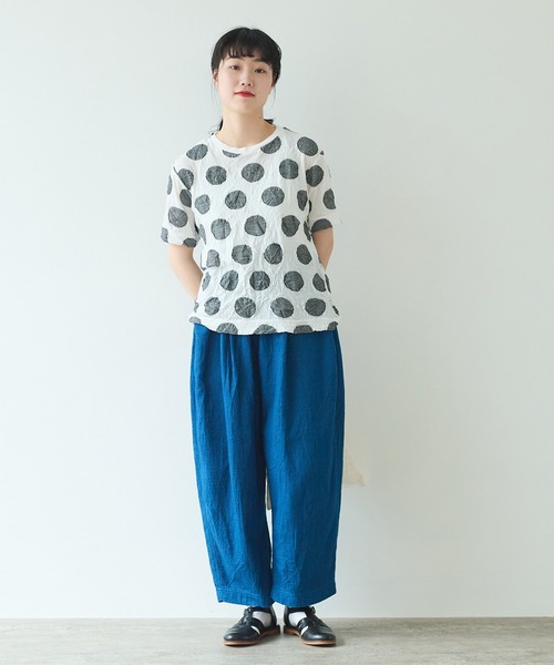bulle de savon ビュルデサボン タックパンツ クリーニング済み bulle de savon（ビュルデサボン）の「indigo タックパンツ
