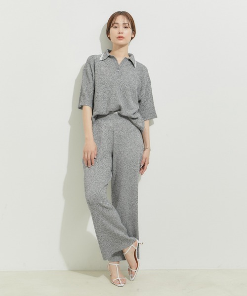 le cercle ADAM ET ROPE'（ルセルクルアダムエロペ）の「【セットアップ対応】ドライタッチ/サマーニットパンツ（その他パンツ・レディース・キナリ/ブラック系その他2・FREE）」の10枚目の写真