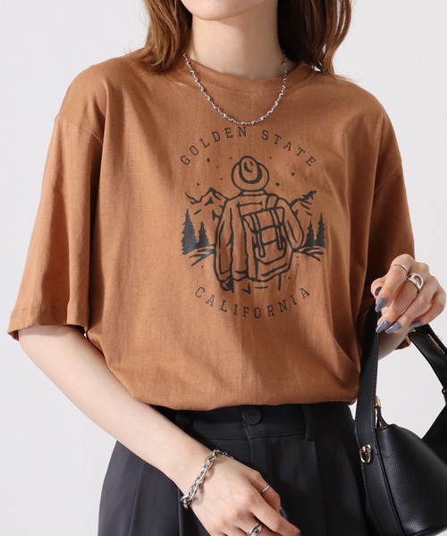FUNALIVE(ファンアライブ)の「アウトドアプリント半袖Tシャツ(Tシャツ/カットソー・メンズ・モスグリーン/チャコール/オレンジ/ベージュ/ブラウン/グリーン系/ベージュ系/マスタード・L/LL/M)」の8枚目の写真