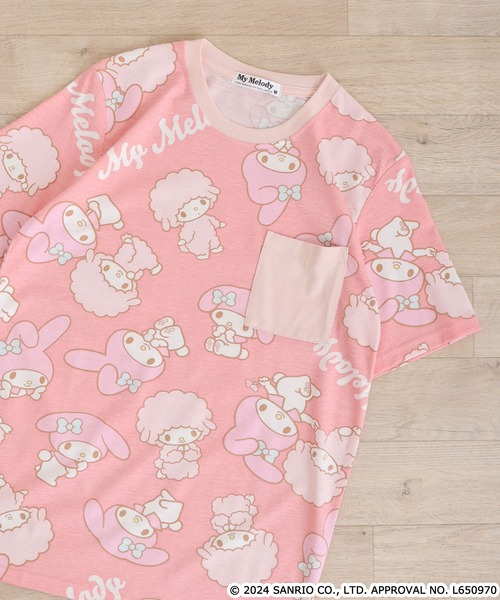 sanrio(サンリオ)の「サンリオキャラクターズ総柄半袖Tシャツ(Tシャツ/カットソー・メンズ・ピンク/ライトパープル/ピンク系/ホワイト/サックスブルー/ブルーグレー/クリーム・M/L/LL)」の7枚目の写真