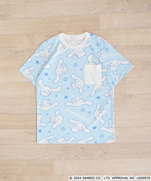 sanrio(サンリオ)の「サンリオキャラクターズ総柄半袖Tシャツ(Tシャツ/カットソー・メンズ・ピンク/ライトパープル/ピンク系/ホワイト/サックスブルー/ブルーグレー/クリーム・M/L/LL)」の9枚目の写真