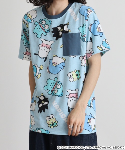 sanrio(サンリオ)の「サンリオキャラクターズ総柄半袖Tシャツ(Tシャツ/カットソー・メンズ・ピンク/ライトパープル/ピンク系/ホワイト/サックスブルー/ブルーグレー/クリーム・M/L/LL)」の18枚目の写真