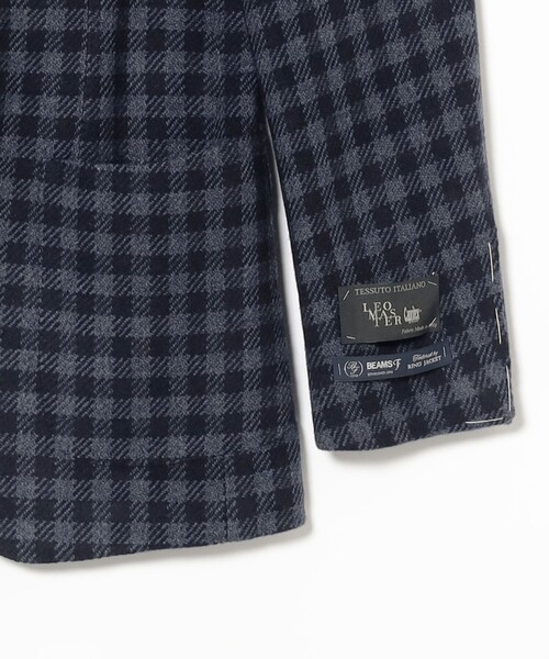 BEAMS F（ビームスエフ）の「EASY LEOMASTER ミックスファブリック シェパードチェック ジャケット（テーラードジャケット・メンズ・ネイビー・44/46/48/50）」の4枚目の写真