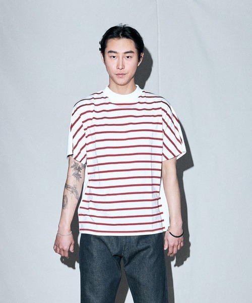 FACTOTUM(ファクトタム)の「【FACTOTUM】Premium Cotton 2WAY S/S(Tシャツ/カットソー・メンズ・ブラック×グレー/ネイビー/ホワイト×レッド・48/46)」の2枚目の写真