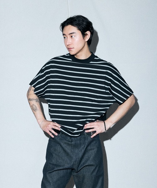 FACTOTUM(ファクトタム)の「【FACTOTUM】Premium Cotton 2WAY S/S(Tシャツ/カットソー・メンズ・ブラック×グレー/ネイビー/ホワイト×レッド・48/46)」の3枚目の写真