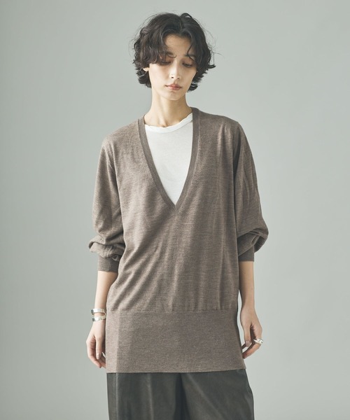Curensology(カレンソロジー)/ファインウールVネックプルオーバー