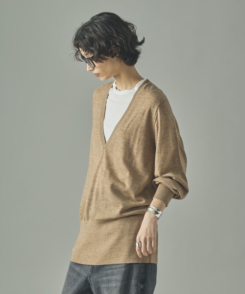 Curensology（カレンソロジー）の「Curensology(カレンソロジー)/ファインウールVネックプルオーバー（ニット/セーター・レディース・ボルドー/ネイビー/グレー系その他/カーキ/ブラック/ホワイト/ベージュ/モカ・FREE）」の10枚目の写真