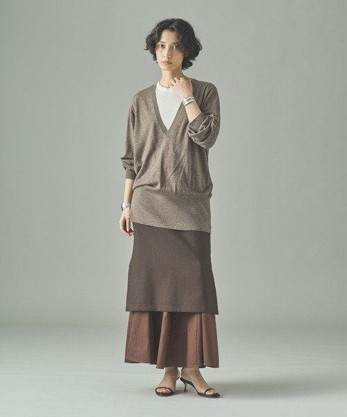 Curensology(カレンソロジー)/ファインウールVネックプルオーバー