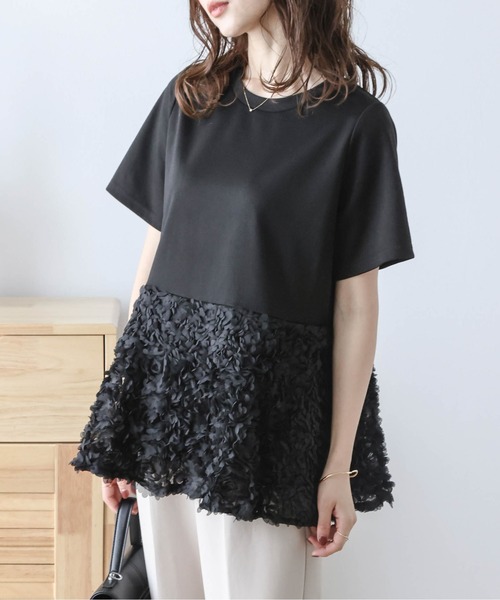 AMELY（エミリー）の「フラワーチュール ペプラムトップス（シャツ