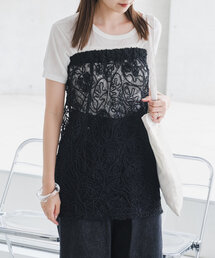 Kastane（カスタネ）の「*【2WAY】シアーレースミドルスカート（スカート）」