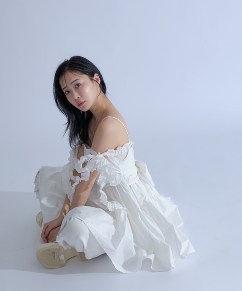qumerry.(キュメリ)の「リボンティアードチュニック(チュニック・レディース・ホワイト/ブラック・FREE)」の15枚目の写真