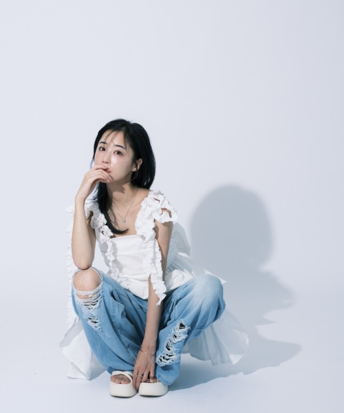 qumerry.(キュメリ)の「リボンティアードチュニック(チュニック・レディース・ホワイト/ブラック・FREE)」の19枚目の写真