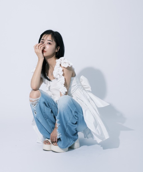 qumerry.(キュメリ)の「リボンティアードチュニック(チュニック・レディース・ホワイト/ブラック・FREE)」の20枚目の写真