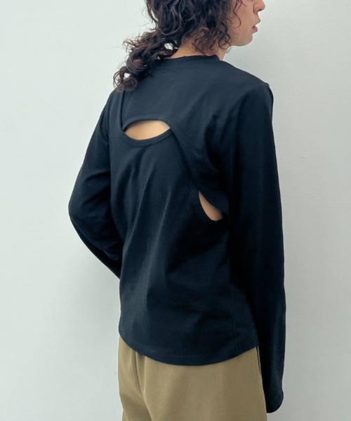 y/m(イム)の「バックデザインロンT(Tシャツ/カットソー・レディース・ブラック/オフホワイト・FREE)」の21枚目の写真