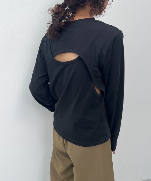y/m(イム)の「バックデザインロンT(Tシャツ/カットソー・レディース・ブラック/オフホワイト・FREE)」の22枚目の写真