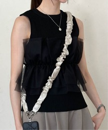 Per sist ence（パーシエンス）の「ロングフェイクレザーギャザーストラップ（スマホグッズ）」