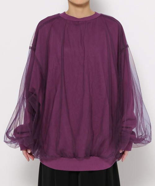 HARE（ハレ）の「チュールレイヤードビッグスウェット(HARE)（スウェット・レディース・グリーン/ブラック/パープル・FREE）」の15枚目の写真