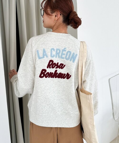 DISCOAT(ディスコート)の「【WEB限定】サガラバックロゴスウェット(Tシャツ/カットソー・レディース・ライトベージュ/チャコールグレー/キャメル・FREE)」の21枚目の写真