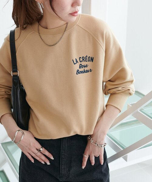 DISCOAT(ディスコート)の「【WEB限定】サガラバックロゴスウェット(Tシャツ/カットソー・レディース・ライトベージュ/チャコールグレー/キャメル・FREE)」の14枚目の写真