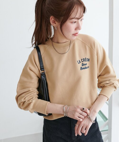 DISCOAT(ディスコート)の「【WEB限定】サガラバックロゴスウェット(Tシャツ/カットソー・レディース・ライトベージュ/チャコールグレー/キャメル・FREE)」の13枚目の写真